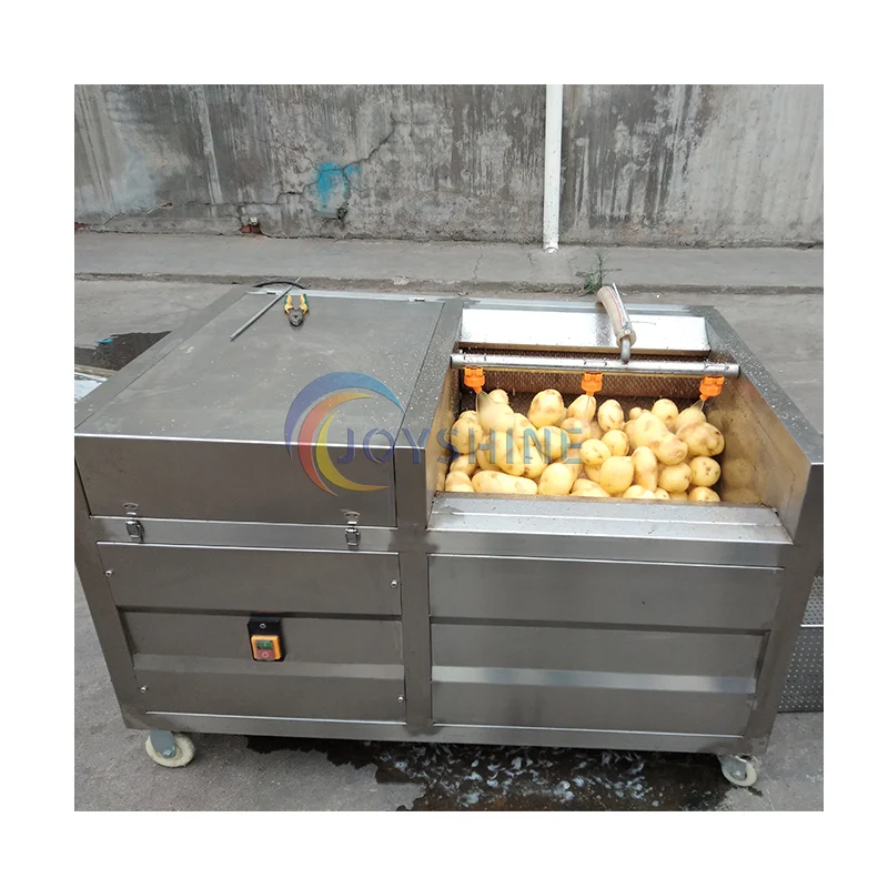 Large Capacity Brush Type Cassava Sweet Potato Carrot Fresh Ginger Washer Peeler Machine