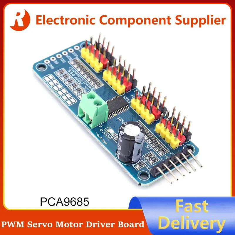 5Pcs Brand New PCA9685 PWM Servo Motor Driver Board 16 Channel 12-Bit IIC Interface Controller for Arduino Robot/ Raspberry Pi