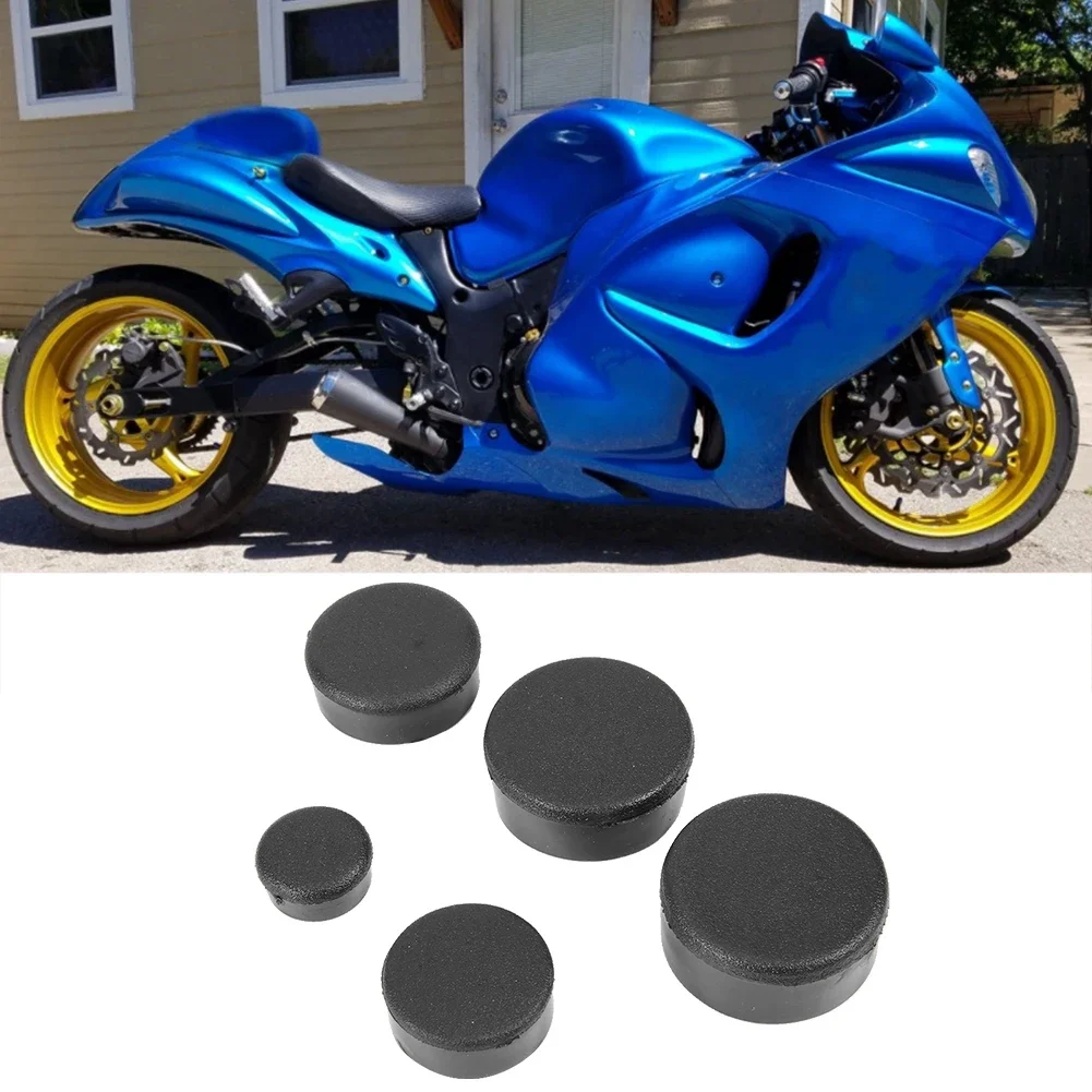 5PCS Motorcycle Frame Hole Cover Caps Plug Kit Decor For Suzuki GSX 1300R Hayabusa 1999-2015