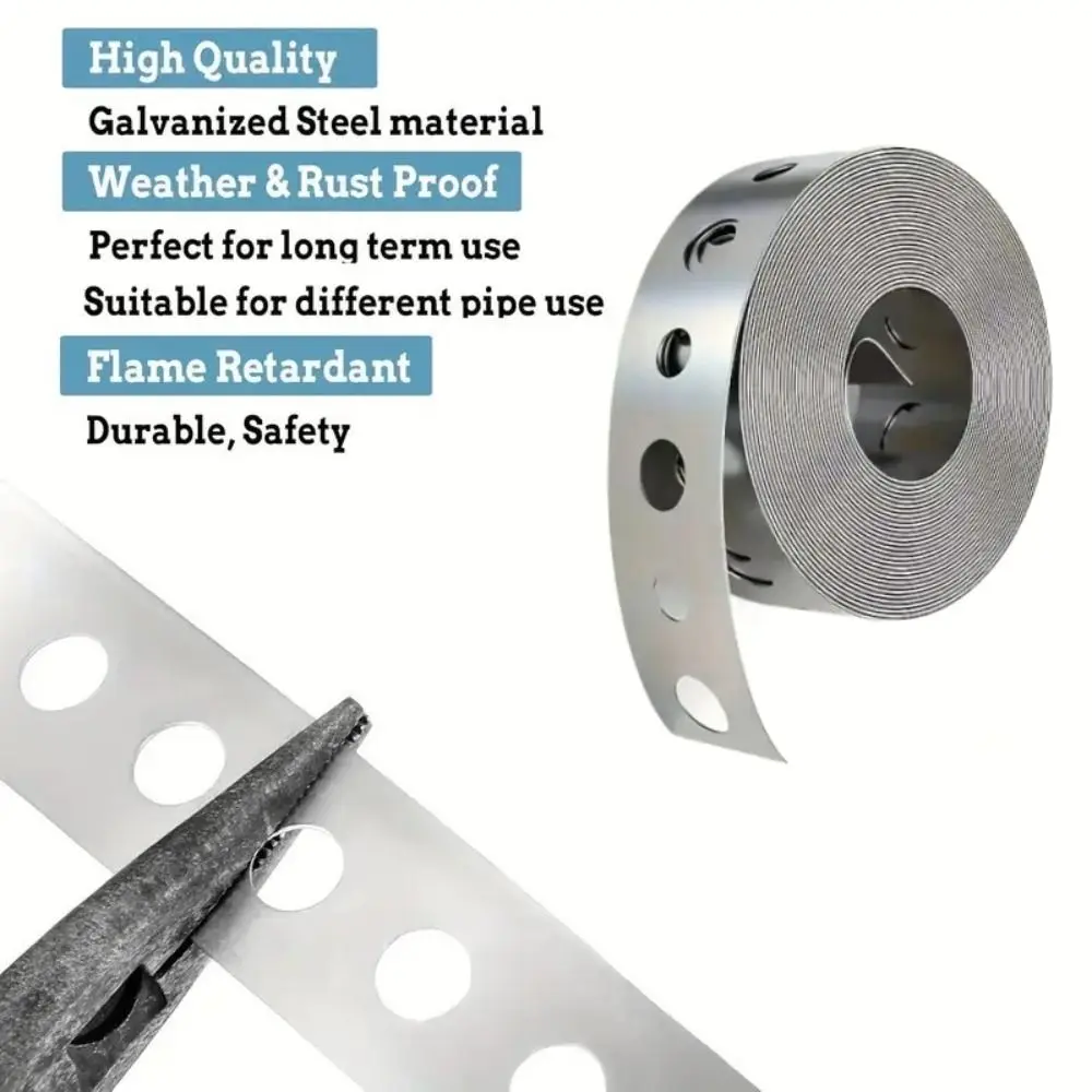 Bendable Galvanized Steel Tape Sheet Metal Work with Hole Pre-punched Multi-slot Metal Tape Pipe Support Heavy Duty