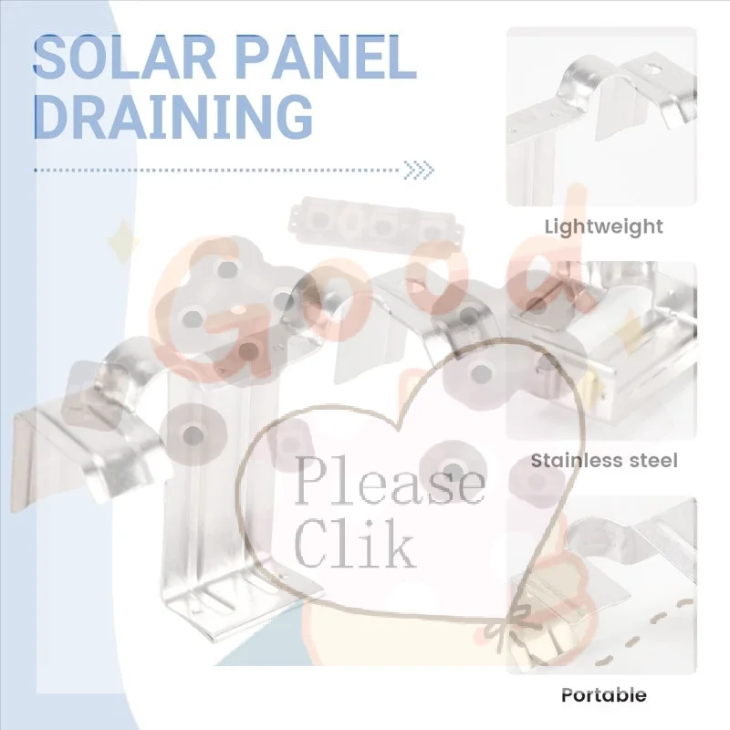【HG】10/20Pcs 30/35mm Stainless Steel Solar Panel Guide Water Clip Sludge Drainage Pipe Button Water Guide Clip