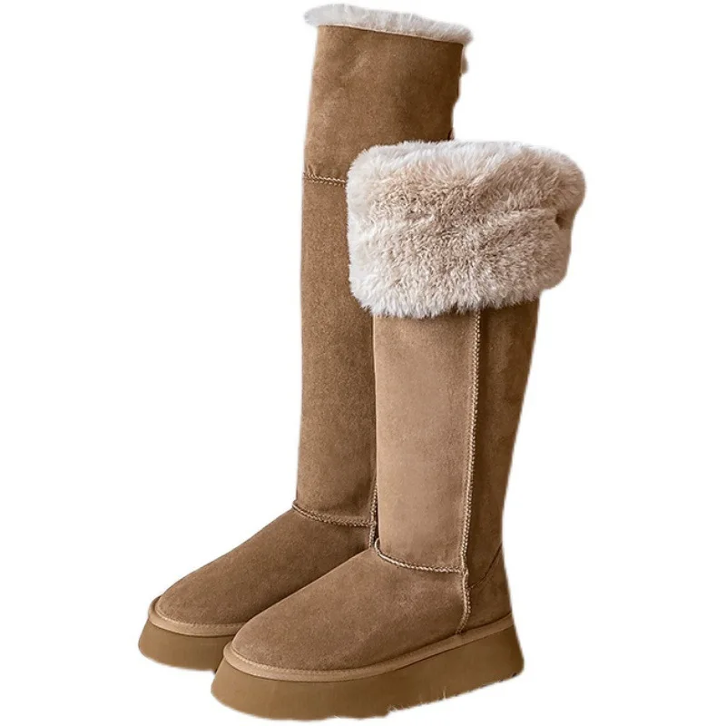 Shoes Snow Boots For Women Boots-Women Luxury Designer Round Toe Sexy Thigh High Heels High Sexy Winter Footwear Med Lolita 202