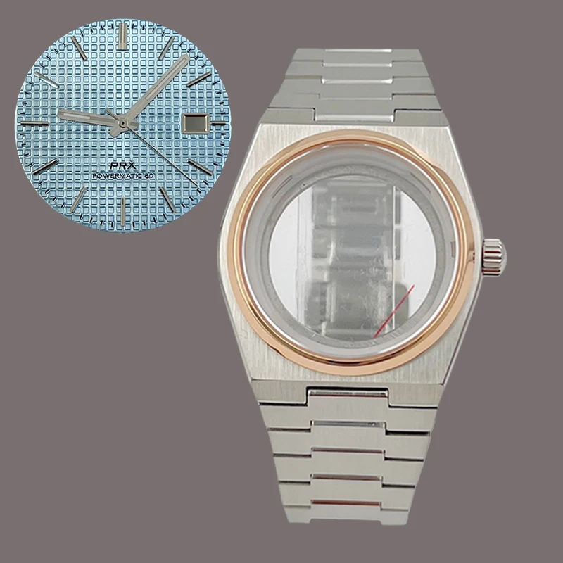 40 مللي متر ارتفع الذهب PRX سوبر لاعب ساعة حافظة الياقوت الزجاج يناسب NH35 NH36 NH38 7S26 4R حركة متعدد الألوان الهاتفي الأيدي أجزاء