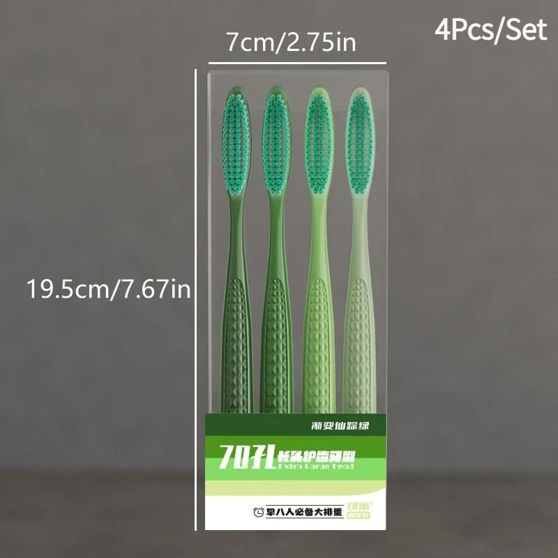 *4 PCS Soft Bristle Toothbrush Heads Extended Widened Design for Effective Plaque Removal Daily Oral Cleaning