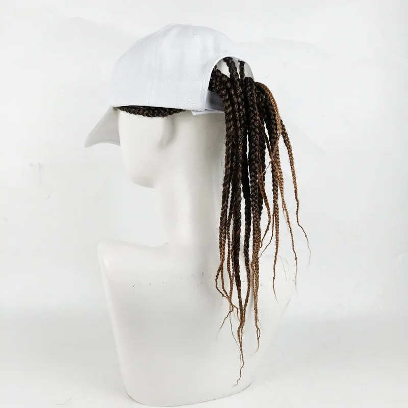 Hat Hair Extensions Sets African Dreadlocks Wig Hat Fashion Summer Hip Hop Synthetic Braid Wig Peaked Cap For Men Women