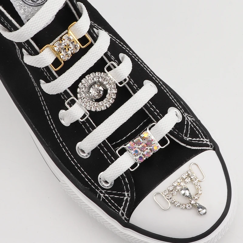 Fashion Luxury Rhinestone Shoe Charms DIY Colorful Sports Shoe Decoration Metal Diamond Shoelaces Buckles AF1 Shoes Accesories