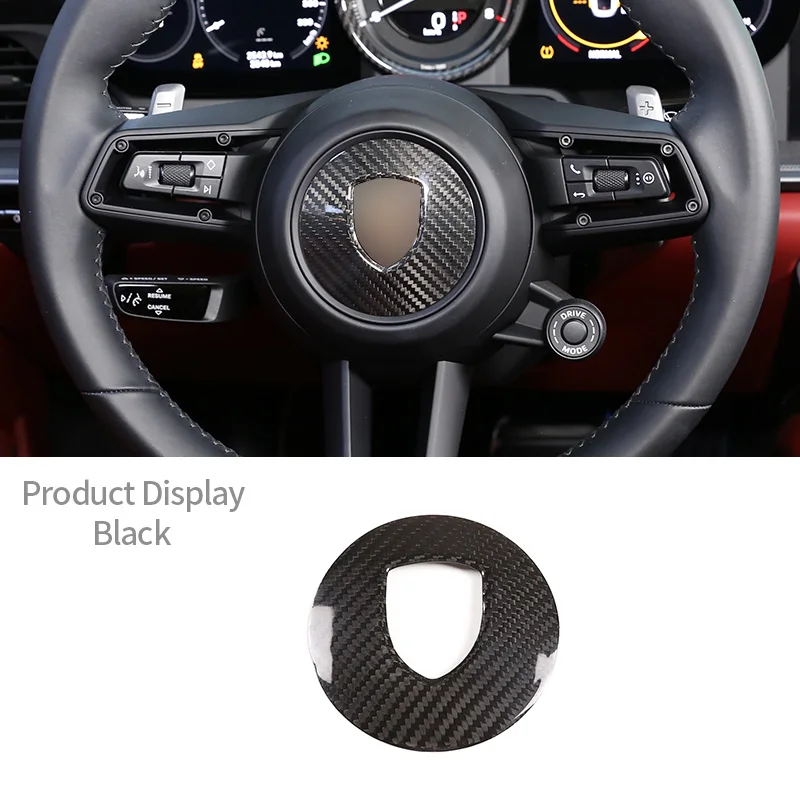 

For Porsche 911/Taycan/Macan/Panamera Steering Wheel Decoration Panel Cover Real Carbon Fiber Car Interior Styling Accessories
