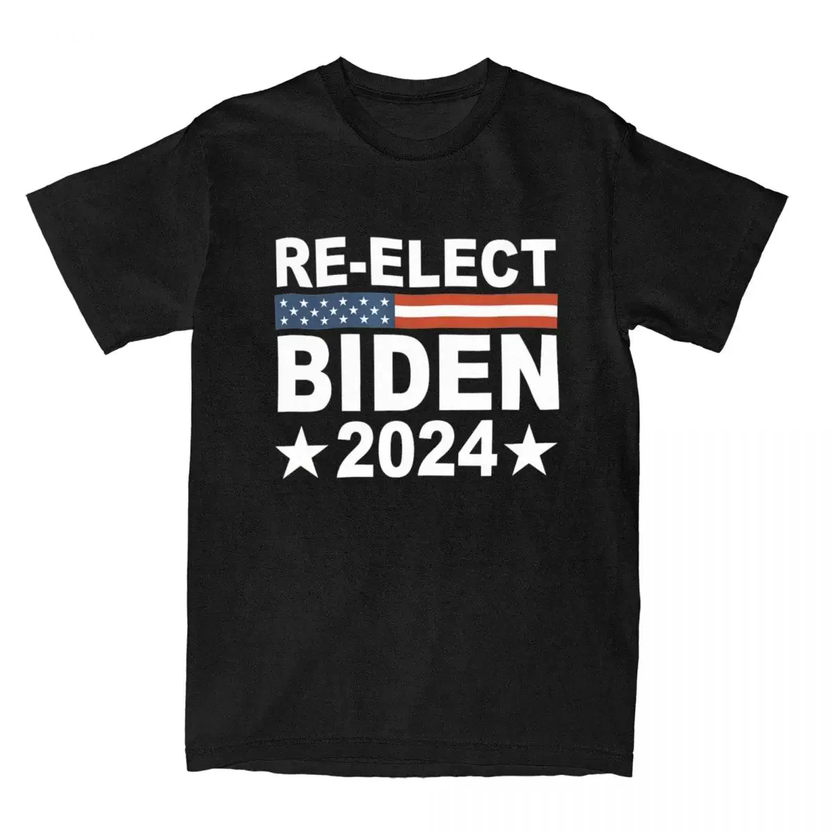 Men's T-Shirts Re-Elect Joe Biden 2024 Vintage Cotton Tee Shirt Short Sleeve T Shirt O Neck Clothing Unique