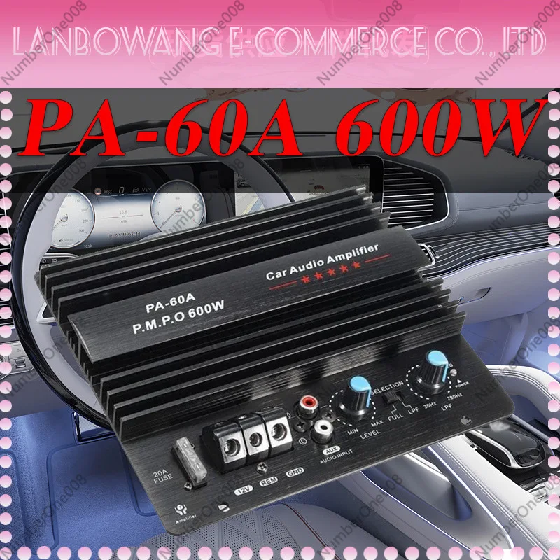 12V High Power Mono Car Audio Amplifier 600W Max, 2 Channel Subwoofer Amp Board for Car Stereo