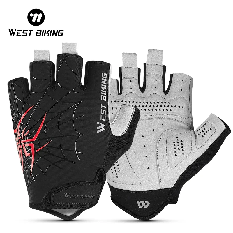 WEST BIKING Half Finger Cycling Gloves Shockproof Anti Slip Breathable MTB Road Bicycle Gloves Men Women Sport Cycling Equipment