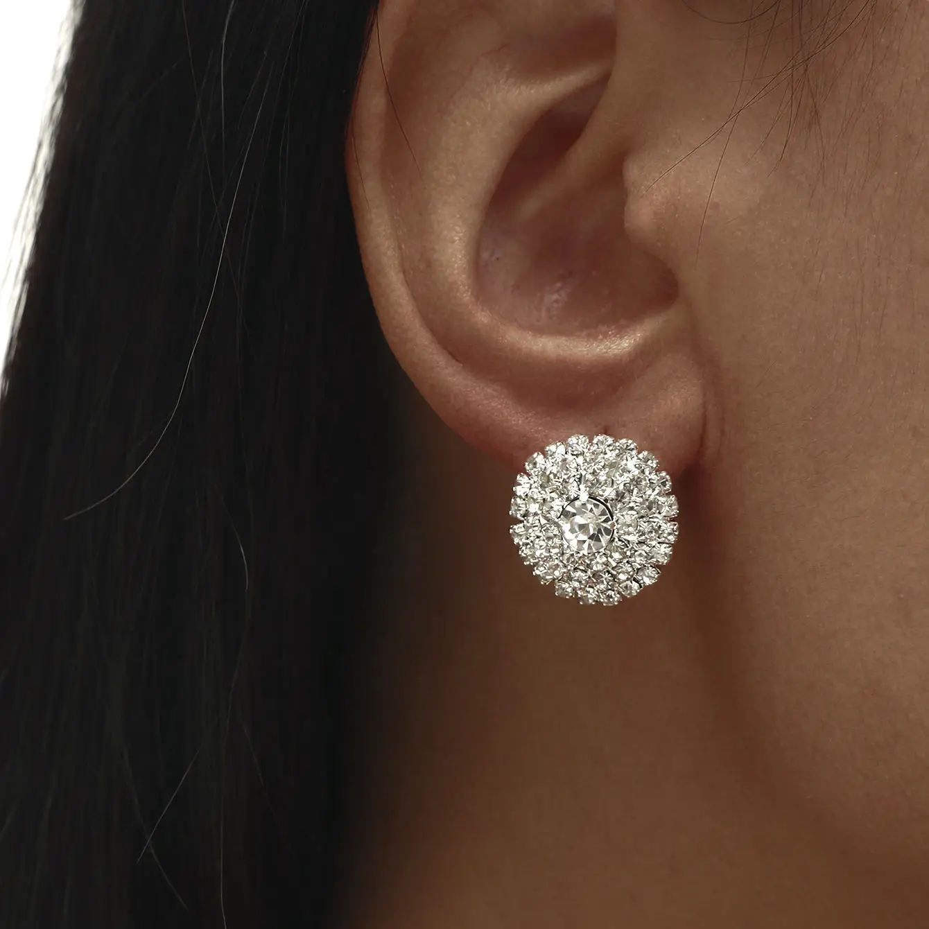 Pendientes colgantes grandes con diamantes de imitación brillantes para mujer, aretes llamativos para vestido de noche, accesorios de joyería para