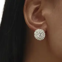 Pendientes colgantes grandes con diamantes de imitación brillantes para mujer, aretes llamativos para vestido de noche, accesorios de joyería para novia y boda