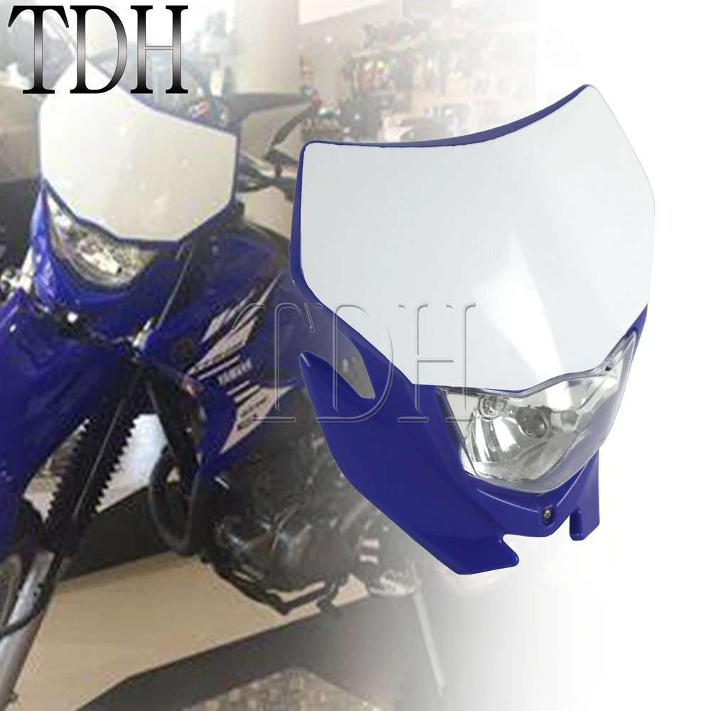 Supermoto Enduro H4 Headlamp Mask Dirt Bike Motocross Headlight Fairing Enduro For Yamaha Honda WR 450 250 YZ TTR CRF Universal