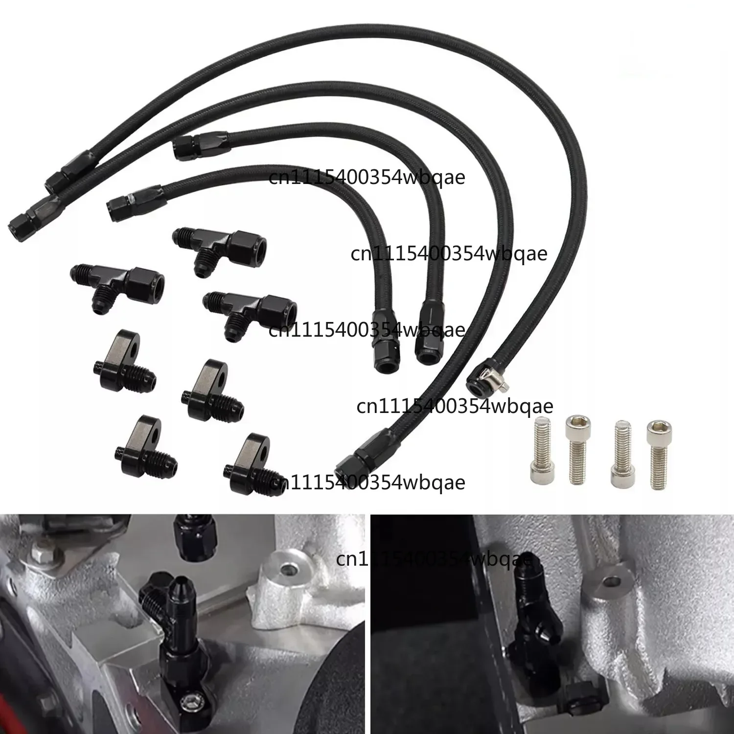 ZOCI- Adapter Engine Steam Vent Hose Line Kit Stainless Steel Braided Line Hose For LS LSX LS1 LS2 LS6 LM7 Chevrolet Pontiac GMC
