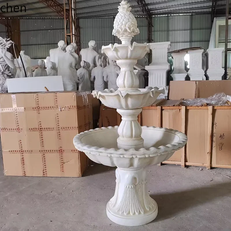 HXL Garden Fountain Floor Standing Circulating Water Outdoor Pool Multi-layer Landscaping Prop Decoration Ornament