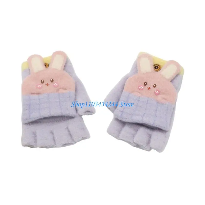 

1 Pair Kids Half Finger Mittens for Active Outdoor Use in Cold Weather Kids Half Finger Cover Warm Gloves