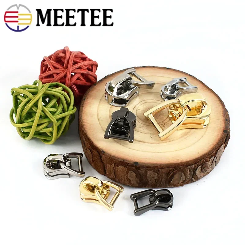 30/50Pcs 3/5/8/10# Zipper Puller Sliders for Metal Zippers Jacket Clothes Bag D Ring Zip Head DIY Sewing Repair Kits Accessories
