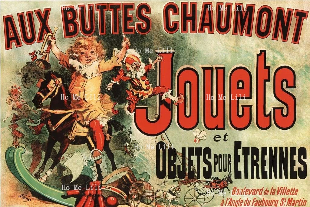 Jules Cheret Aux Buttes Chaumont Jouets 1885 Vintage Toy Tv Show Ad Cool Huge Large Giant Poster Art Tin Signs