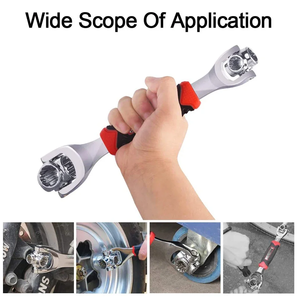 Wrench 48 in 1 Tools Socket Works with Spline Bolts 360 Degree Universial Furniture Car Repair Socket Torque Wrenchs Hand Tools