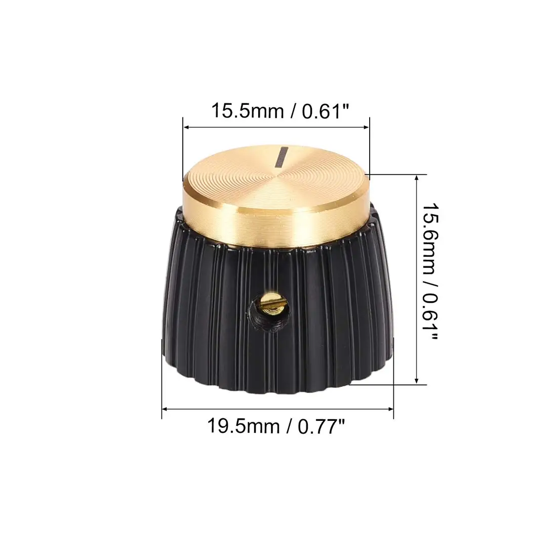 DAIERBUMP 10PCS 6.35MM 전위차계 손잡이 기타 앰프 일렉트릭 페달 용 블랙 볼륨 조절
