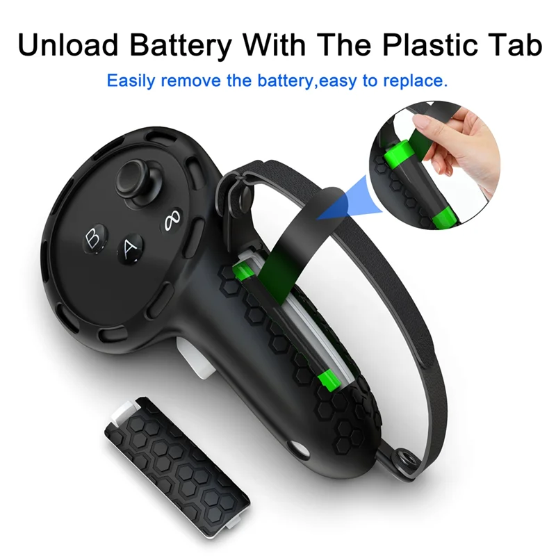 Meta Oculus Quest 3 액세서리용 – VR 실리콘 컨트롤러 보호 커버, 배터리 개방 보호 장치-TCES