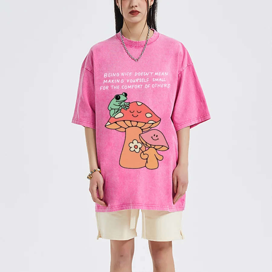 Cartoon Frog T Shirt Spring Summer Leisure Large Women's T-shirt Harajuku Fashion Versatile Kawaii Anime Tshirt Breathable Soft