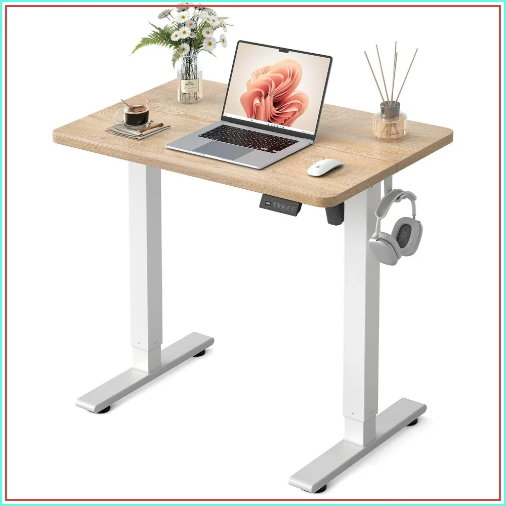 Electric Standing Desk 32 x 19 Inch Height Adjustable Maple Top