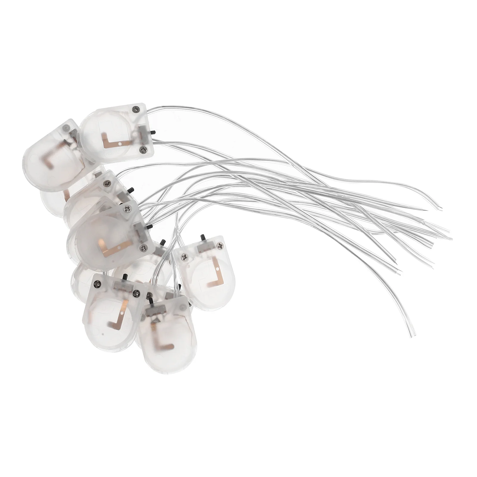 

12pcs Case Holder LIR2032 Single Button Coin Box Built-in Switch Transparent White Electric Equipment Accessory