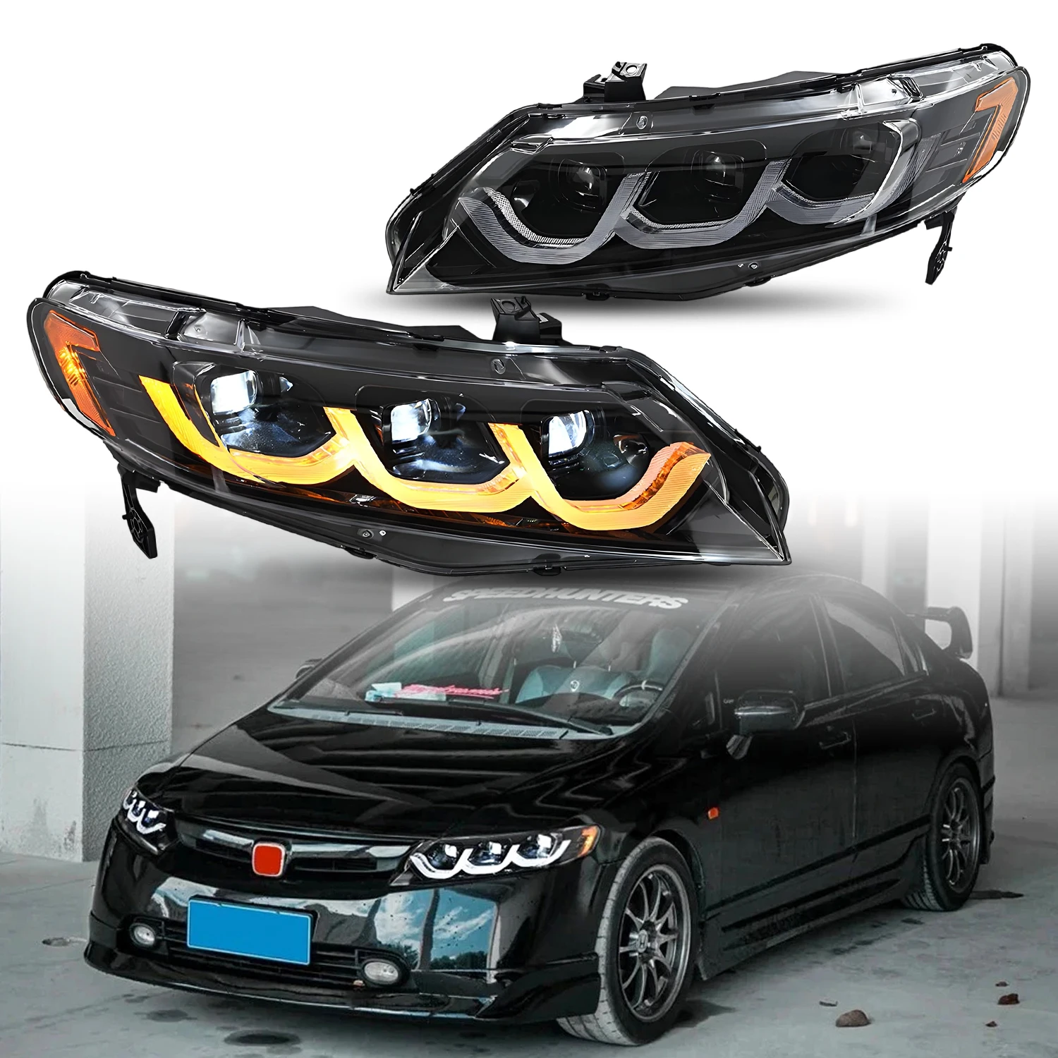 

Suitable forHCMOTIONZ Front Lights Assembly for 8th Gen 2006-2011 Sedan 4Doors DX LX EX EX-L Hybrid LED Head Lamps D