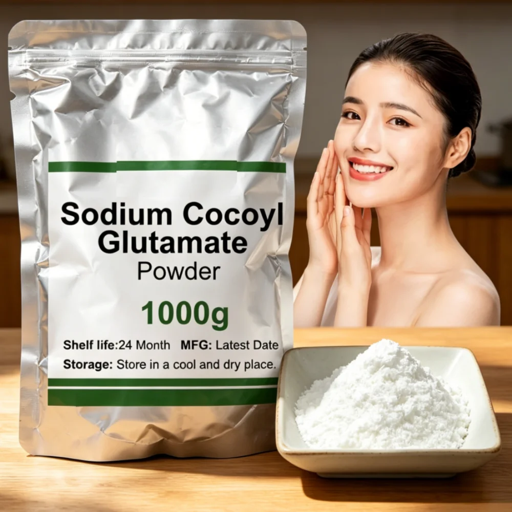 Matière première cosmétique en poudre de glutamate de cocoyle de sodium, 50-1000g, tensioactif pour shampoing et gel