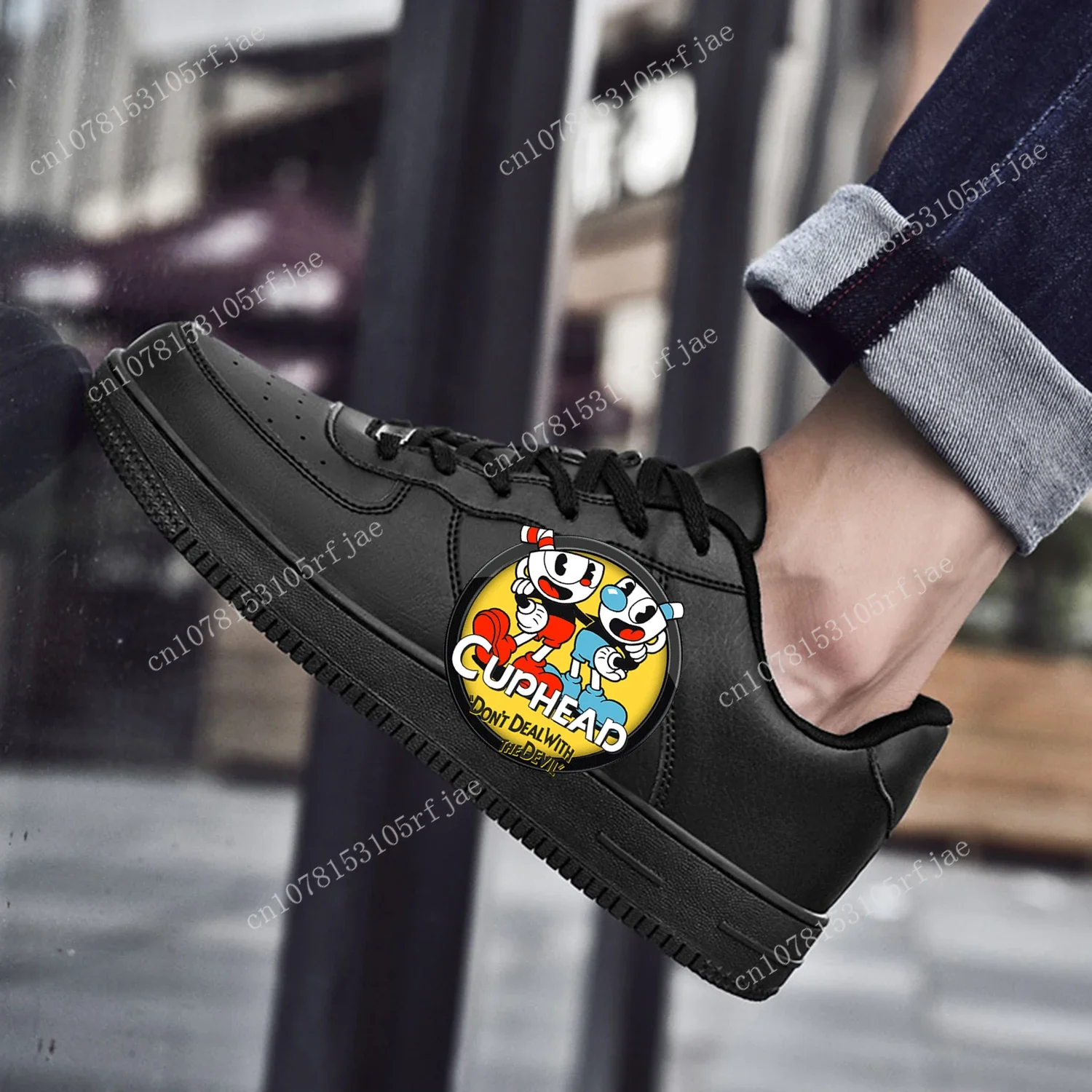 Cupheads Mugmans Game AF Basketball Mens Womens Sports Running High Quality Flats Force Sneakers Lace Up Mesh Custom Made Shoe
