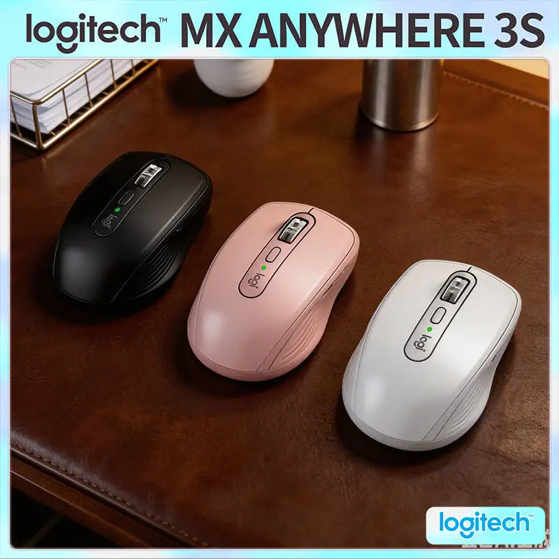 Logitech MX Anywhere 3S Wireless Mouse - 8000 DPI, MagSpeed Scroll, Silent Click, Travel-Ready Build for Campus Office Work