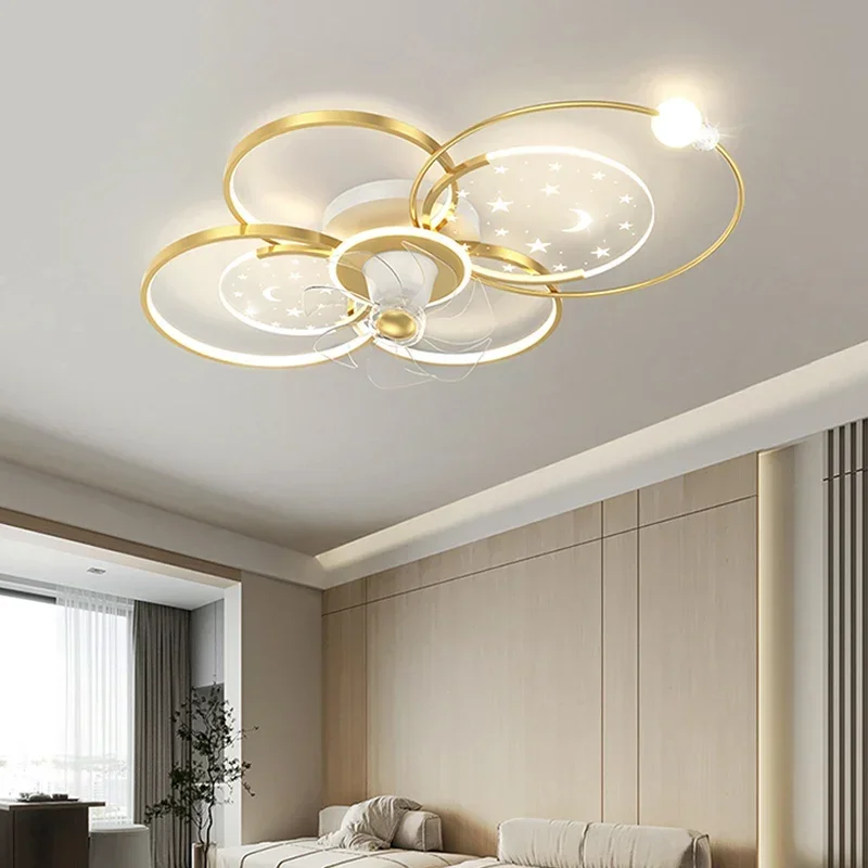 Modern Minimalism Led Dimmable Ceiling Fans Nordic Study Room Acrylic Ceiling Lamp Indoor Led Luminarias Lighting Fixtures