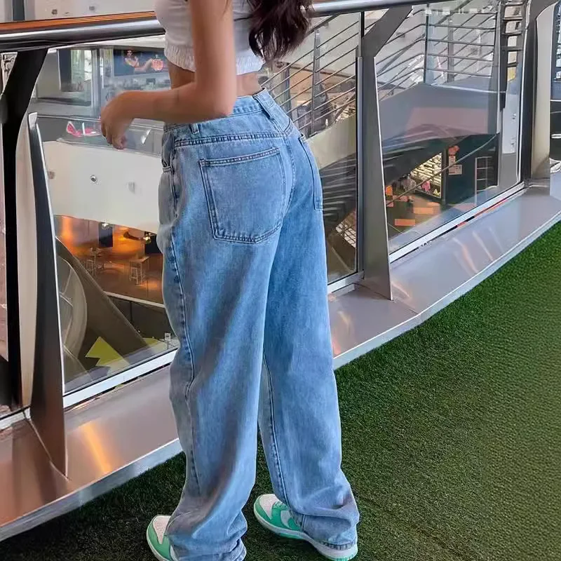 

Loose Casual Women's Jeans High Waist Wide Leg Street Style Versatile Retro Comfortable Commute Style Winter Collection