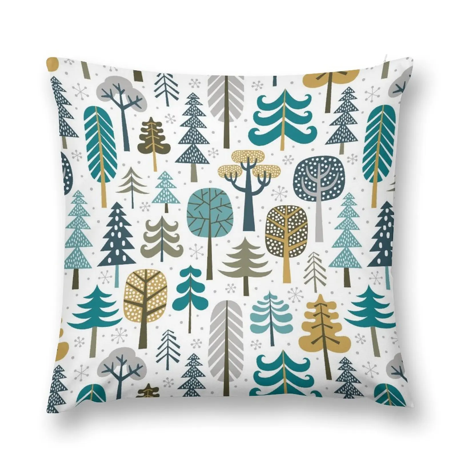 

Snowy Woods / White Throw Pillow Pillowcases Bed Cushions Sofas Covers Decorative Cushion Cover Christmas Pillow pillow