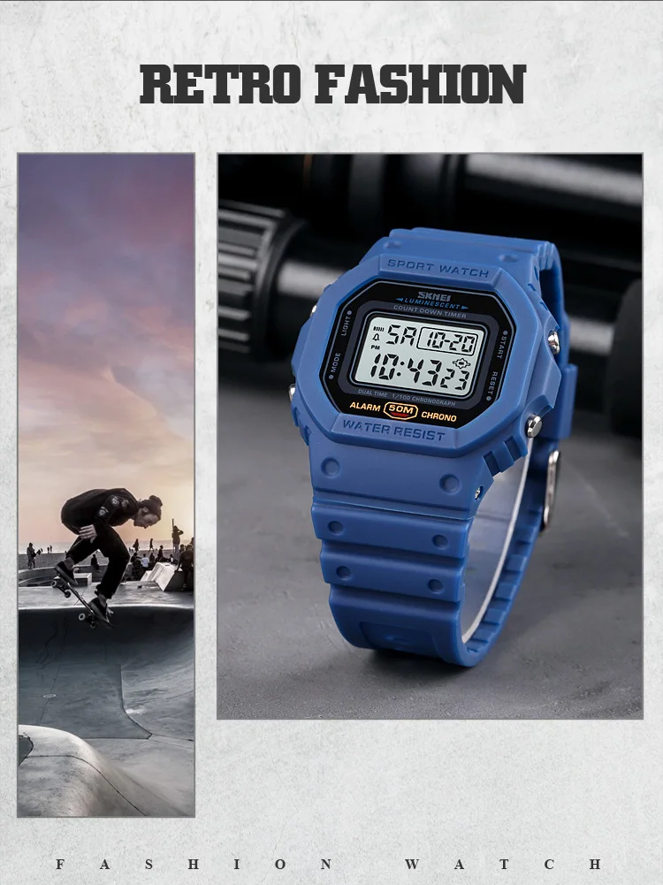 Skmei Orologio digale da uomo con cinturino in nylon personalizzato e Skmei Orologio digale da uomo con cinturino in nylon personalizzato e