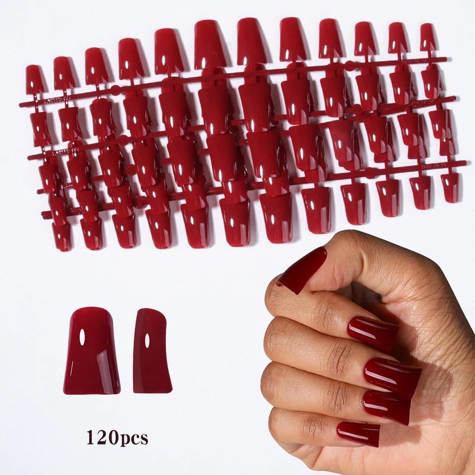 144 piezas uñas postizas de pato simples y clásicas, elegantes blancas francesas, desmontables y reutilizables, incluye lima de uñas 5