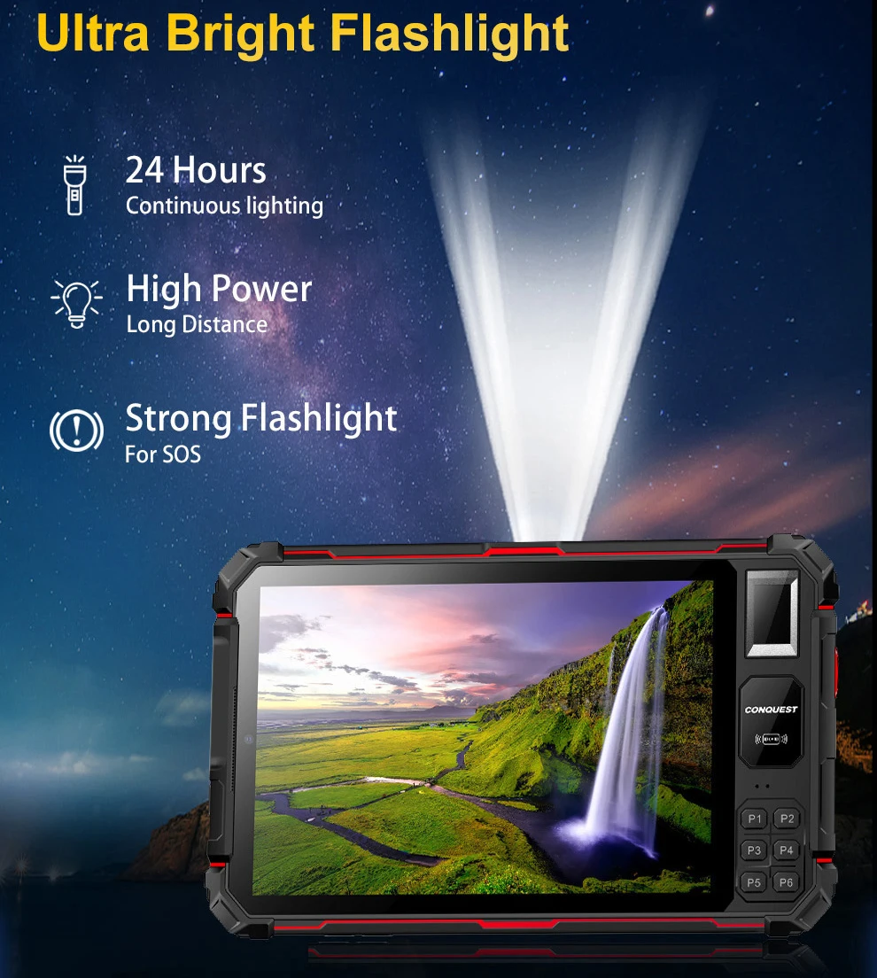 CONQUEST S22-5G Android 11 6GB+ 128GB 1920x1200 RTK GPS navigation location NFC IR temp detection rugged tablet PC RFID scanner