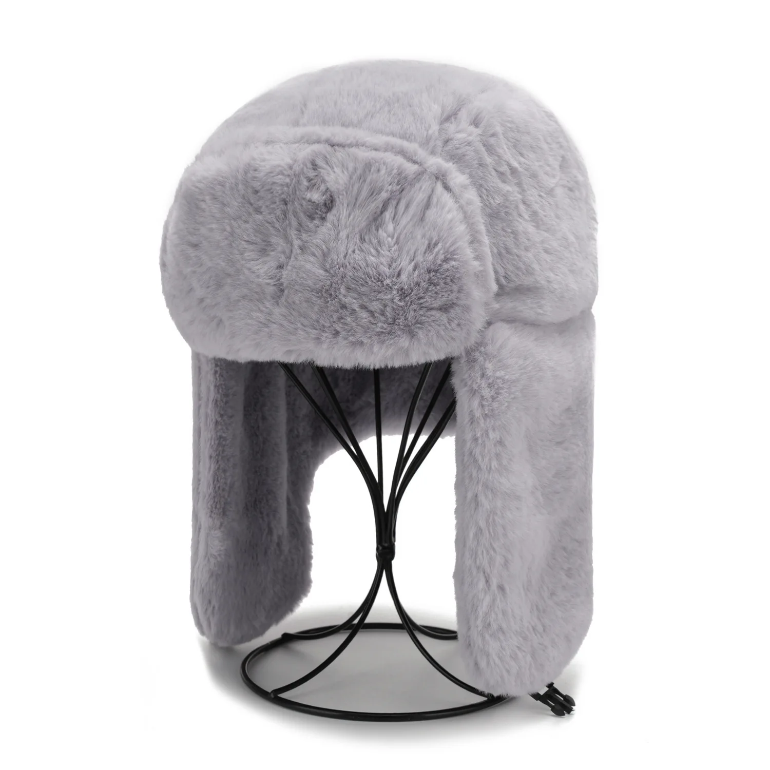 Winter Ushanka Hat Men Women's Pilot Aviator Bomber Trapper Hat Faux Fur Leather Snow Cap with Ear Flaps Pilot Winter Bomber Hat