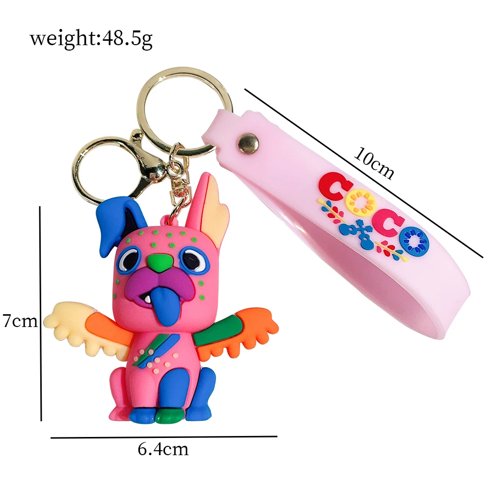 Disney Animation Coco Silicone Keychains Cartoon Figure Pendant Keyring Jewelry Keyholder for Car Key Bag Accessories Gift