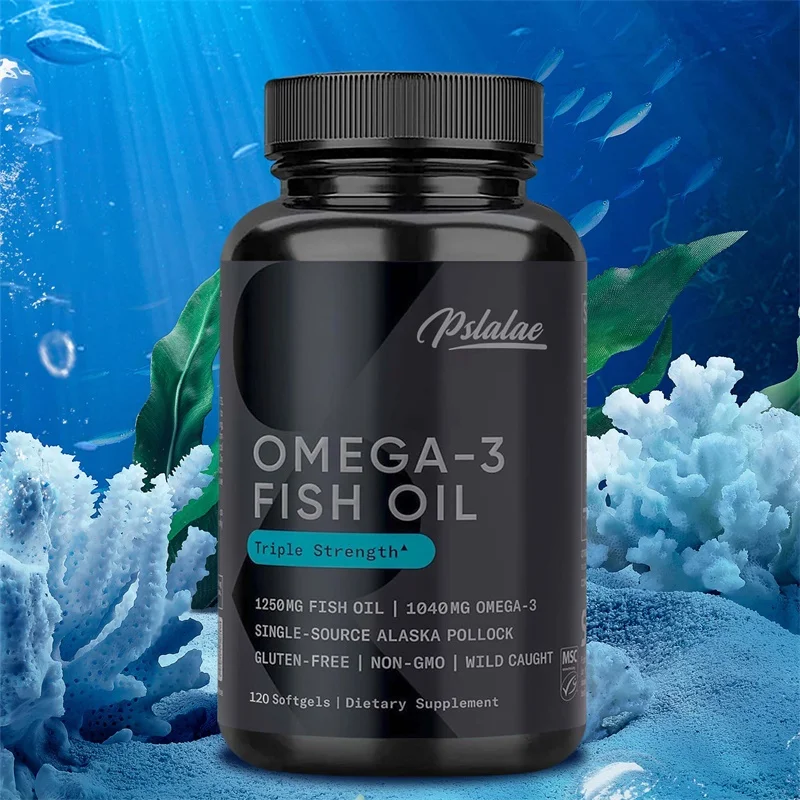 Omega 3 Fish Oil Capsules Supplement Rich Anti-aging Skin Eyes Heart Brain Health Support Immune System