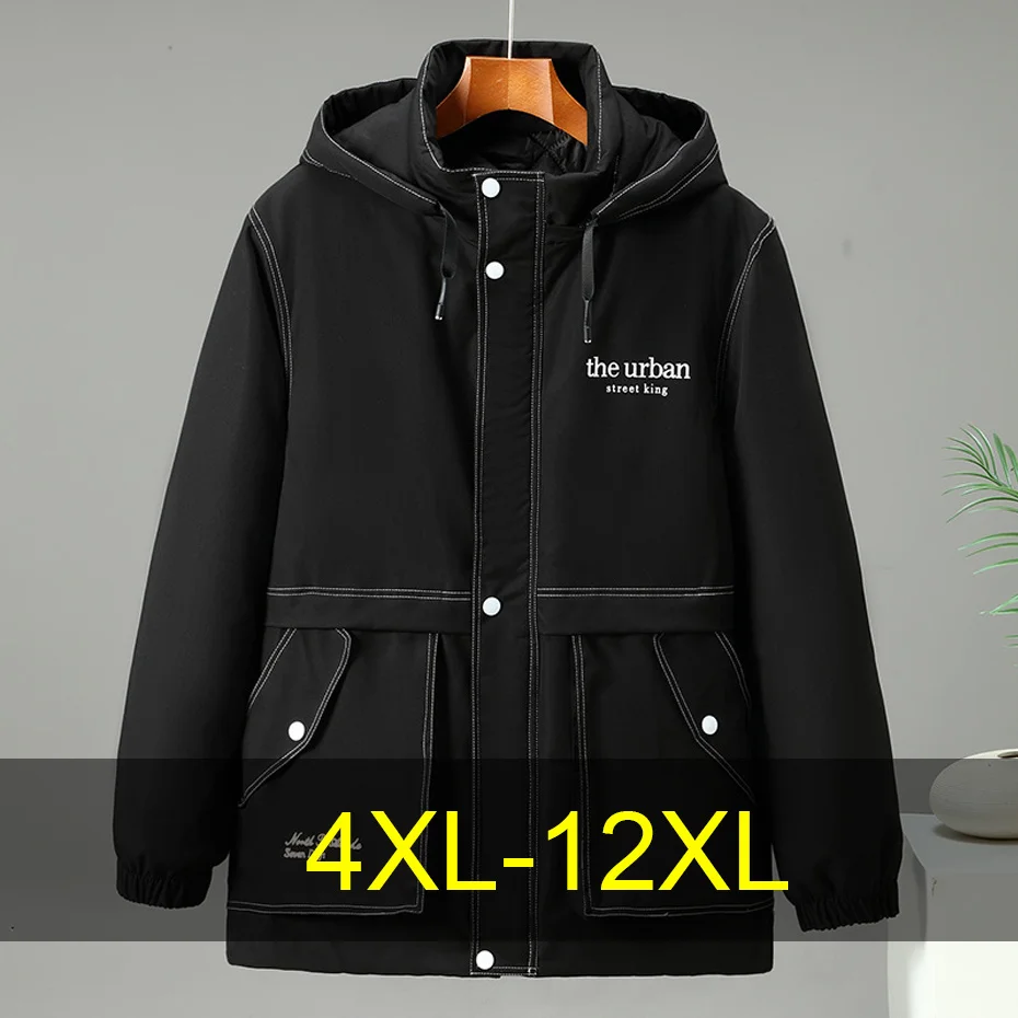 12XL 10XL Plus Size Parkas Men Winter Thick Jacket Coat Fashion Casual Cargo Parkas Male Big Size 12XL