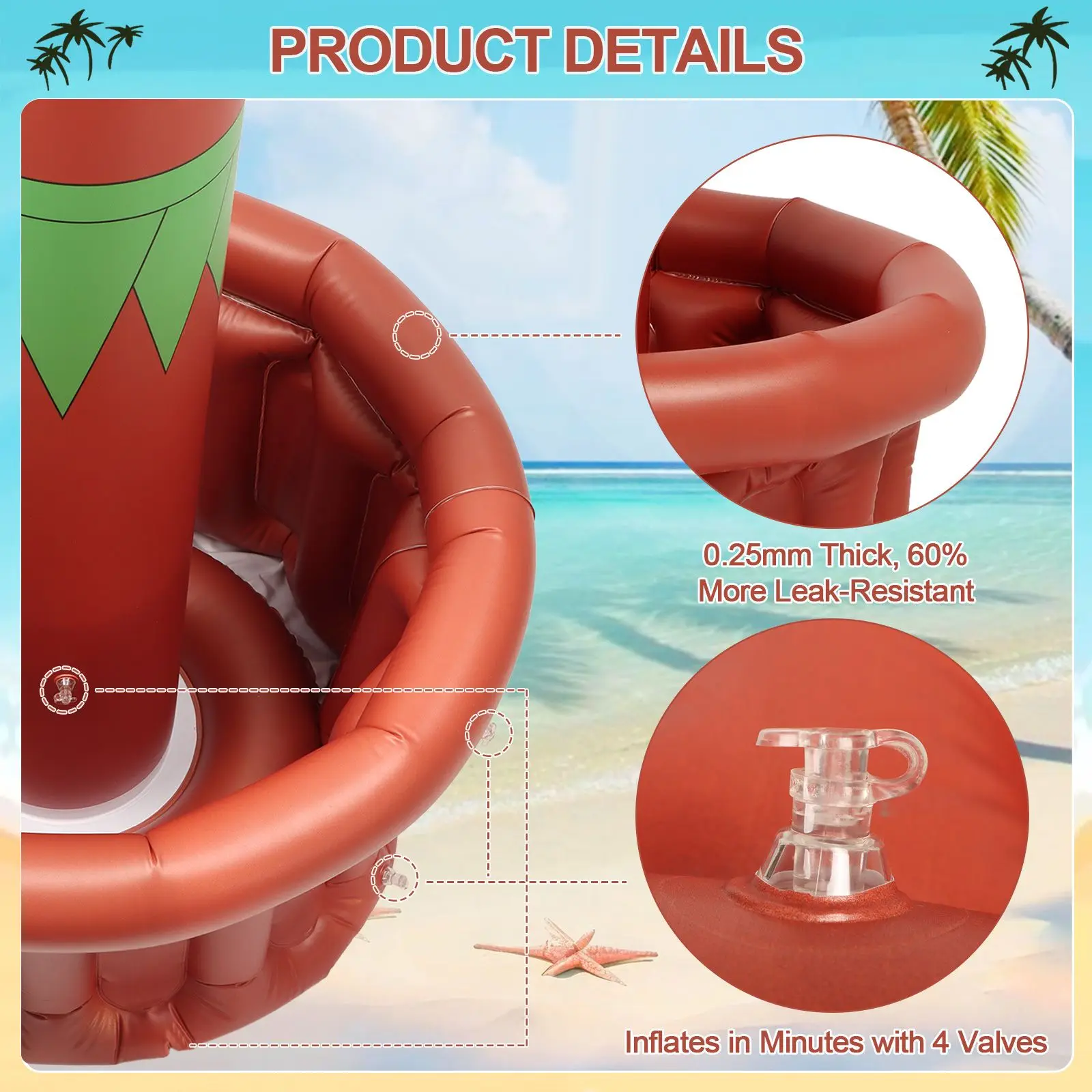 Super Large Capacity Inflatable Pool Cooler Instant Setup Inflatable Design Party Cooler Ring Toss Game Tiki Drink Cooler