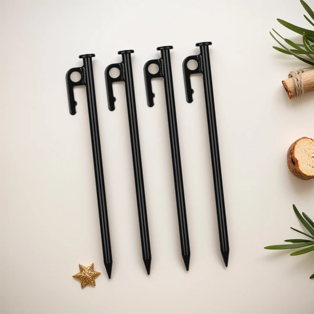 

4Pcs 30cm Heavy Duty Steel Tent Stakes with Storage Bag Outdoor Tarp Pegs Multiuse Tent Ground Stakes Camping Accessories