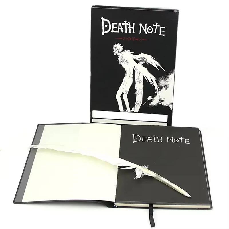 DEATH NOTE デスノート 切り抜き リングファイル付 Anime Death Note Notebook Set Leather Journal and Feather Pen