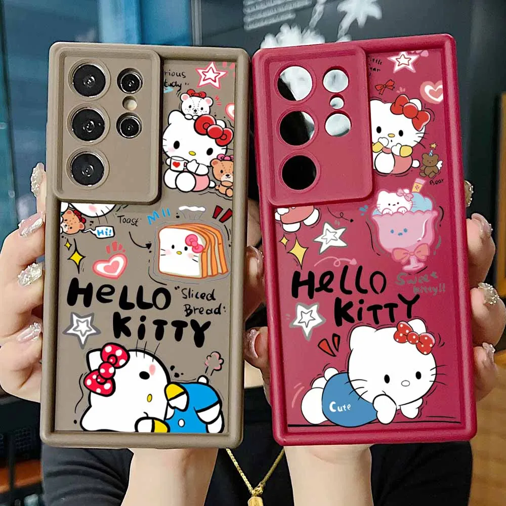 

Cartoon Hello Kitty For Samsung Galaxy S25 S24 S23 S22 S21 S20 Plus Ultra FE Lite Eye Ladder Phone case