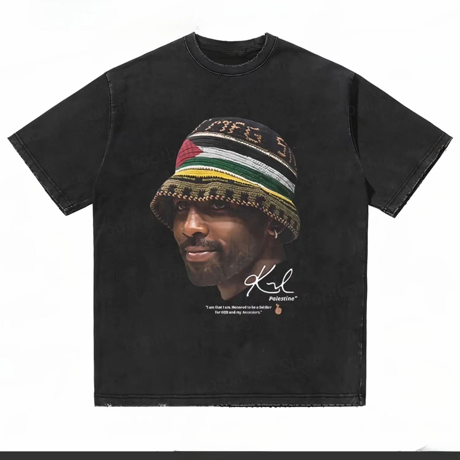 The  Kyrie Andrew Irwin National Legend Washed Cotton Print T-shirt for Summer Is A Fashionable Adult Jersey for Street Wear