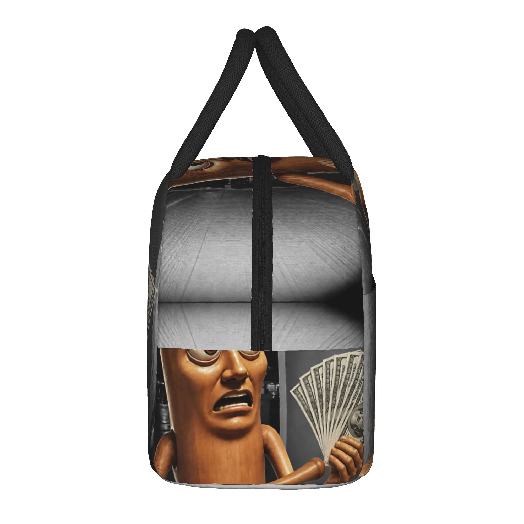 There is Motion At Your Front Door Tung Sahur Meme Lunch Bag Aesthetic Lunch Box Office Portable Thermal Tote Handbags For Adult