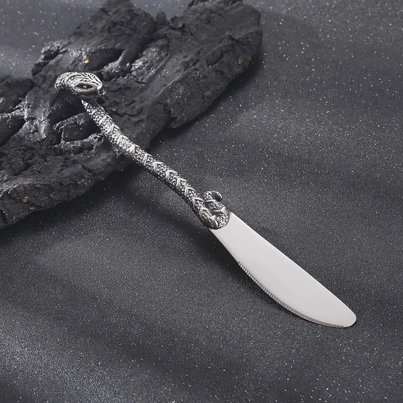 Personality Snake head Cutlery Stainless Steel 316L Cutlery Role-playing Cutlery Never Fade Colors Motorcycle Ornamental