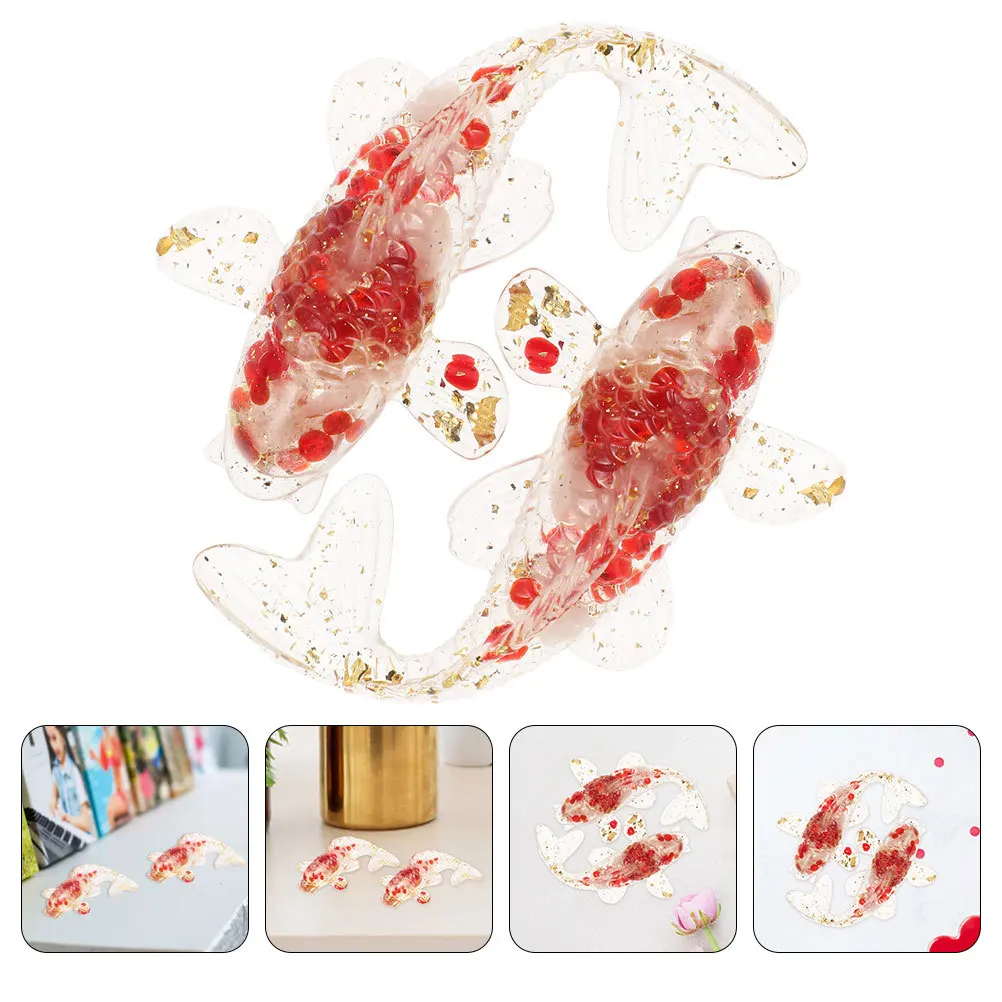 

4pcs Crystal Koi Fish Small Decorative Statue For Desktop Home Office Study Cabinet Decoration Compact Aquarium Ornament Fish